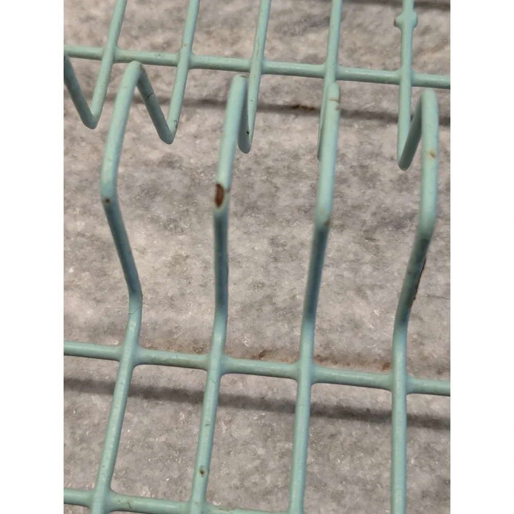 Vintage Rubbermaid Aqua Turquoise Dish Drainer Rack 14x12 Utensil Holder Retro